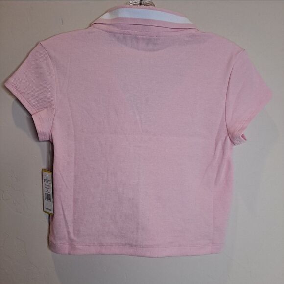 Eleven By  Williams Womens Baseline Pink Tennis Polo Crop Top Shirt NWT - Picture 2 of 7